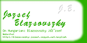 jozsef blazsovszky business card